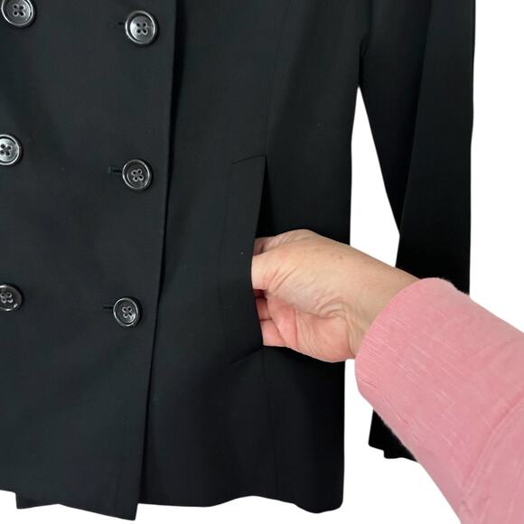 Banana Republic Black Wool Blazer Women's 0 Made in Italy Oversized Career Light - Picture 5 of 6